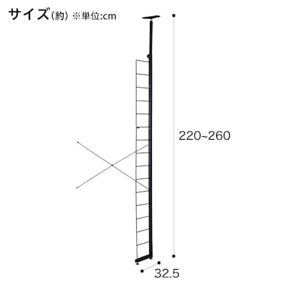 【Nポルダ専用】 棚板なし追加サイドパーツ(幅80cm用 ブラック) [2]