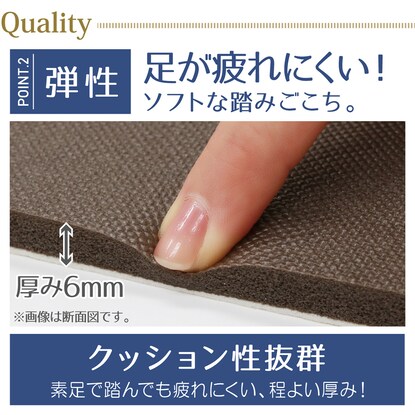 弾力感が心地よい拭けるキッチンマット 厚み6ｍｍ（クラシーク120） [4]