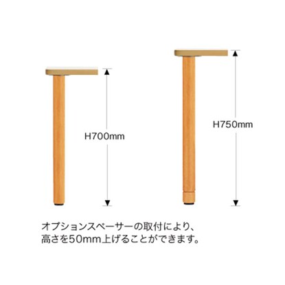 福祉テーブル(NT-FA 1690K DBR スペーサー調高脚/2段階アジャスター) [2]