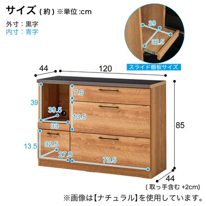 特殊鋼板天板カウンター (引き出し 120 GY) [5]