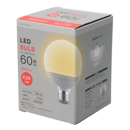 LED電球(E26口金 60W相当 電球色 LEE60WL-L) [4]