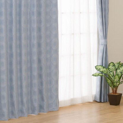 お好みサイズカーテン RK002 ブルー(幅-100/丈90-170cm) [2]