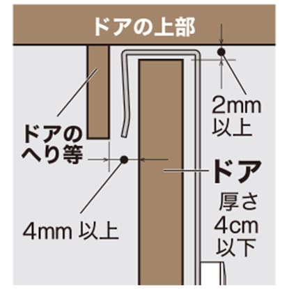 ノンフレームドア掛けミラー 幅35㎝ 高さ120㎝(ニューソレイユ) [3]