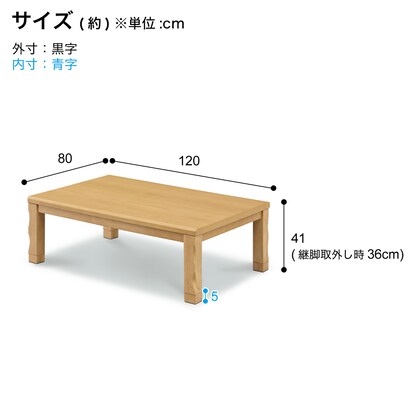 継脚付きこたつ(タクミ120 NA) [4]