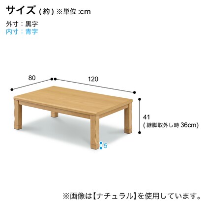 継脚付きこたつ(タクミ120 BR) [4]