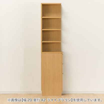 [引き出しタイプ] 幅1cm単位で選べる2面オープン隙間収納 左オープン WH (幅15×奥行52cm) [3]