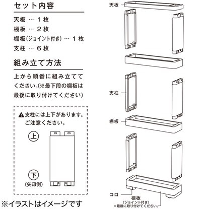 軽くて組立簡単 スリムラック 4段(均等分割) [4]