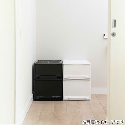 積み重ねてもたわみにくい、クローゼットに最適な収納ケース (高さ23cm ホワイト) [3]