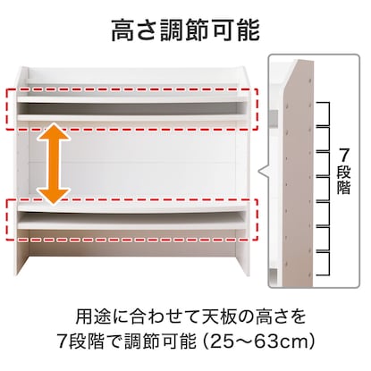 棚にもなるキッズデスク(セルフル ホワイト) [4]