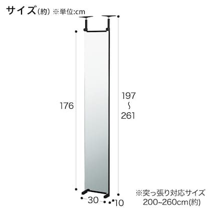 壁面つっぱりミラーNポルダ(ブラック) [5]