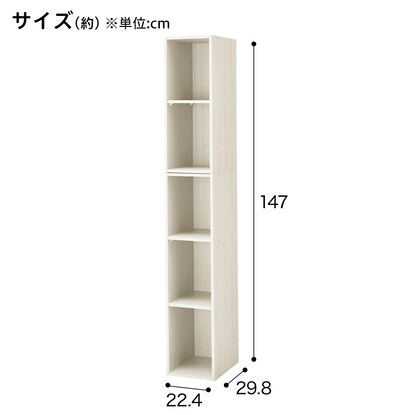 連結できるNカラボ スリム 5段(ホワイトウォッシュ) [2]