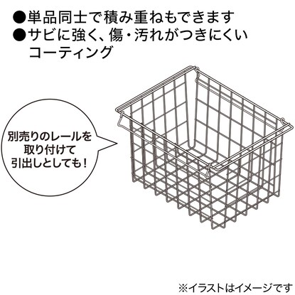 積み重ねでき、引出しになるワイヤーバスケット　レギュラー [2]