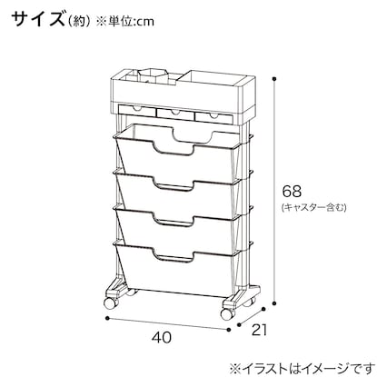 キャスター付き マガジン収納ワゴン(4020 IW01ホワイト) [2]