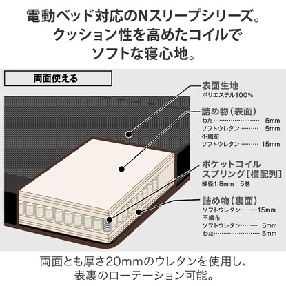 セミダブルマットレス(Nスリープ E2-03 GM BK) [5]