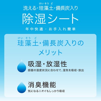 【デコホーム商品】洗える珪藻土入り除湿シート　シングル(T2 BL S) [3]