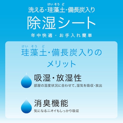 【デコホーム商品】洗える珪藻土入り除湿シート　セミダブル(T2 BL SD) [3]