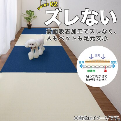 吸着タイルマット 90×90cm(2枚入 ネイビー) [3]