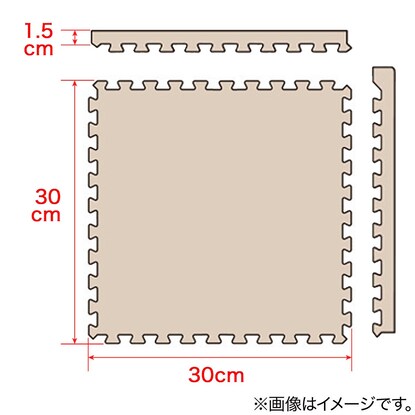 木目ジョイントマット 30×30cm 54枚入り ふち付き(WH 9P JM02) [2]