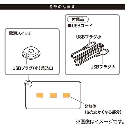 ＵＳＢ給電式ホットシート 45X90 [4]