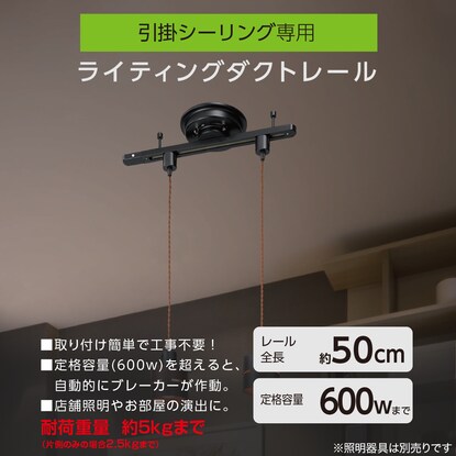 シーリング直付けダクトレール(50cm ブラック LRD501) [2]