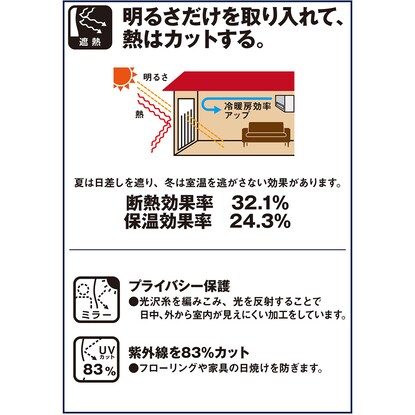 お好みサイズレースカーテン シズク ホワイト（幅201-300/丈90-170cm） [3]