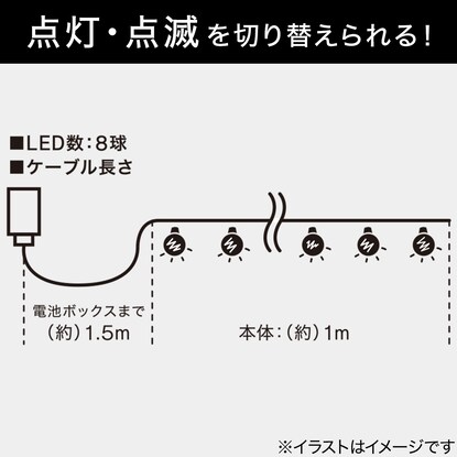 LEDガーランド(8球 ホワイトスター n2BF) [2]