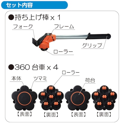 家具・家電らくらく移動キャリー 回転タイプ(New楽ちんパワフルキャリー360) [3]