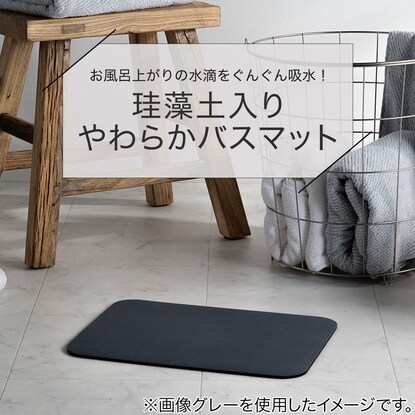 【デコホーム商品】ソフトカイテキバスマット クモガタGY(39×59) [4]