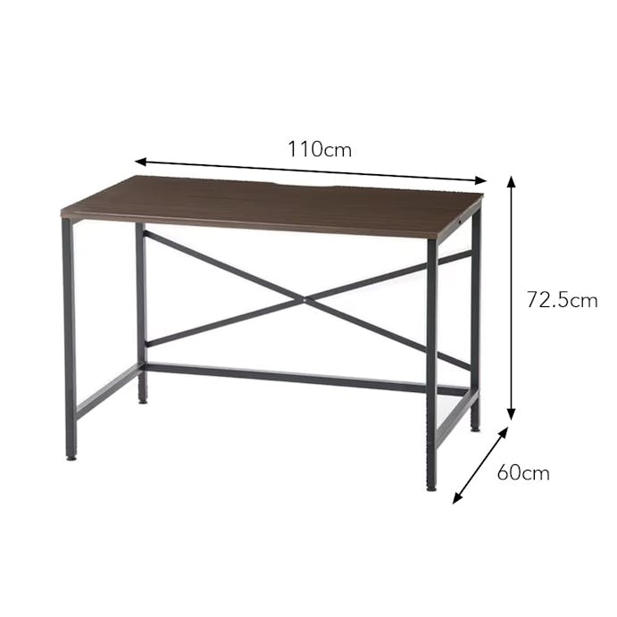 ワークデスク ブラウン L 110×60×72.5cm W2 [2]