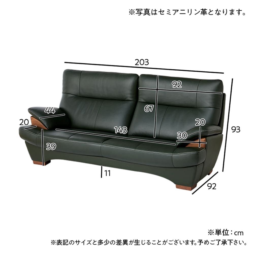 【地域限定】【カリモク】　3人掛ソファ ブルックス Z18753 ストラダ革(ブラック X496 / WN) [2]