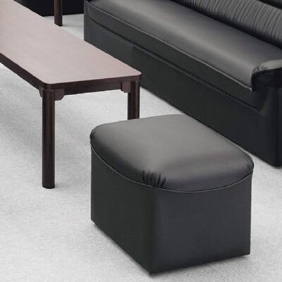 【法人様限定】プリーダ スツール 1人掛け レザー張り 幅450×奥行450×高さ380mm RE-1050S 応接 役員 オフィスチェアデスクチェア ワークチェア [4]