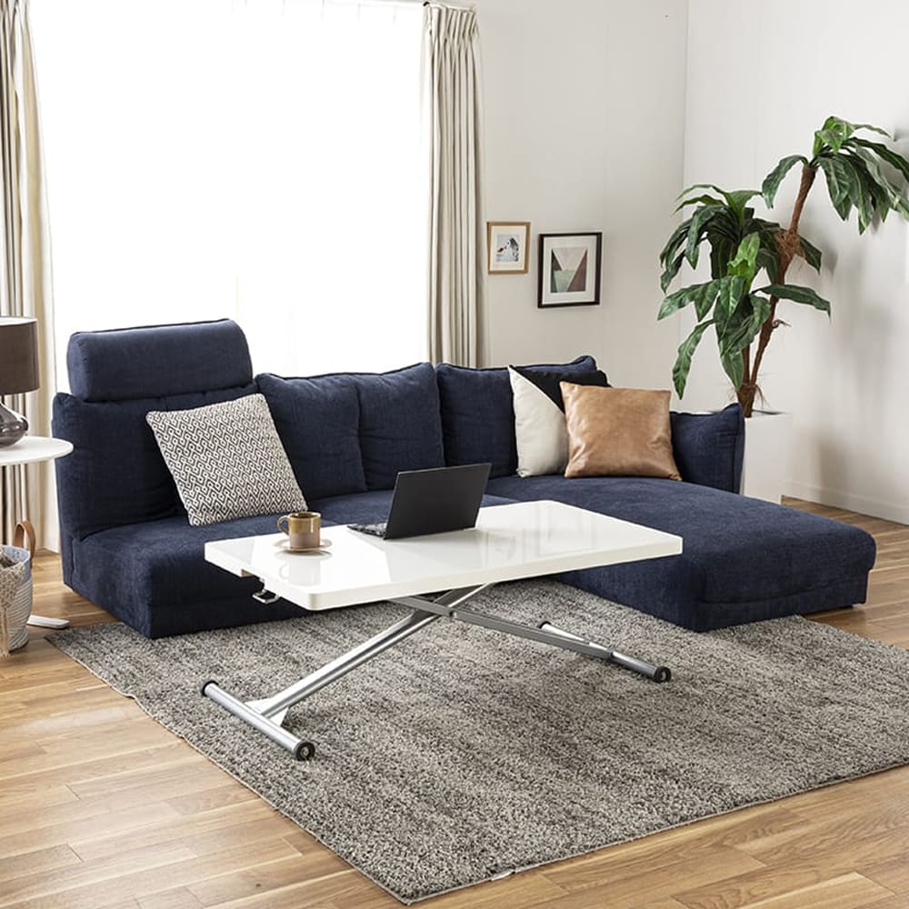 シェーズロングソファ　LENO　【２人掛けソファ+シェーズロングソファ】　GRY  5Y) [2]