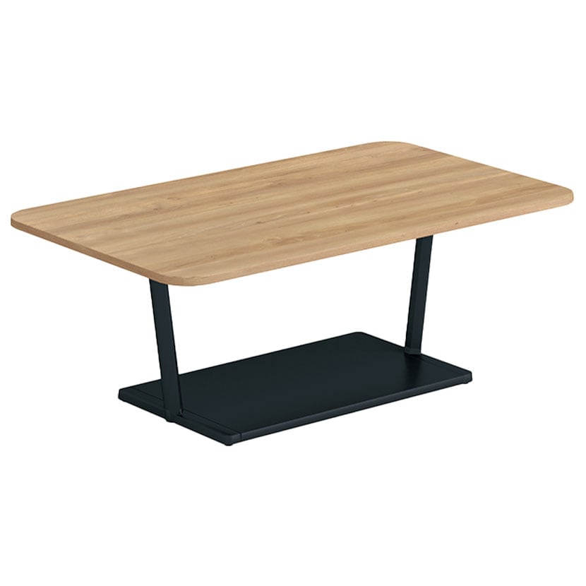 コクヨ リージョン ラウンジテーブル T字脚 ローテーブル 幅1200×奥行750×高さ450mm 角形 メラミン天板 天板ティンバーミディアム LT-RG127L [4]