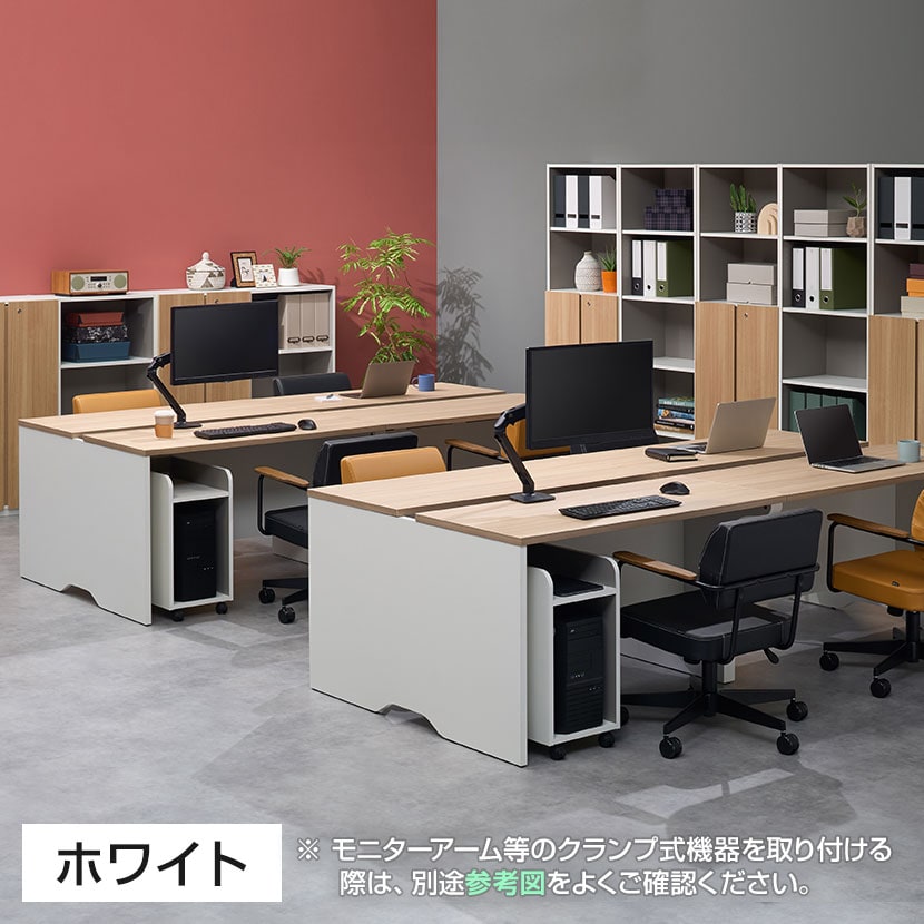 NFシリーズ フリーアドレスデスク 4人用 幅2400×奥行1200×高さ720mm 配線ボックス付き ミーティングテーブル 会議用テーブル [3]