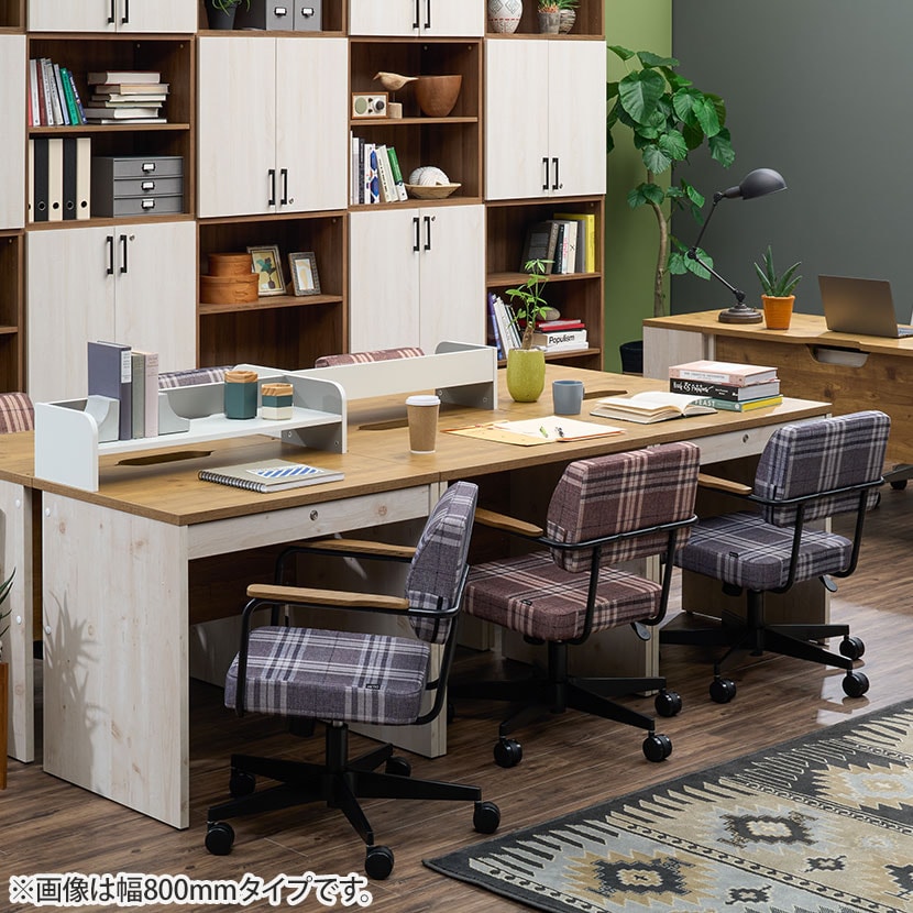 ペスパ2.0 古木調 木製ワークデスク 幅1000×奥行600×高さ720mm 配線スリット オフィスデスク ヴィンテージ調 [4]