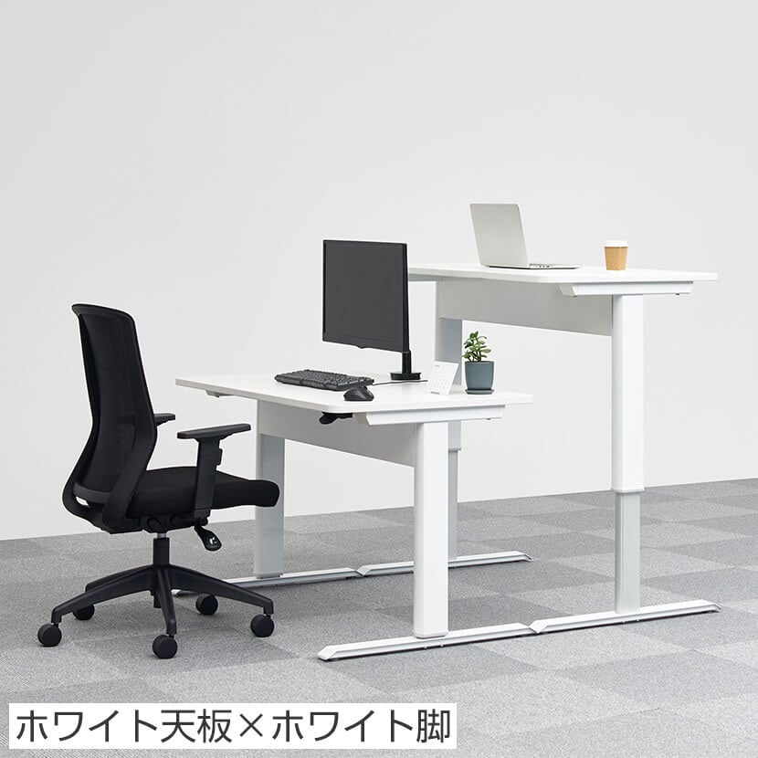 フォリット 昇降デスク ガス圧式 幅1200×奥行700×高さ700～1130mm 手動 高さ調節 上下昇降 スタンディングデスク [4]