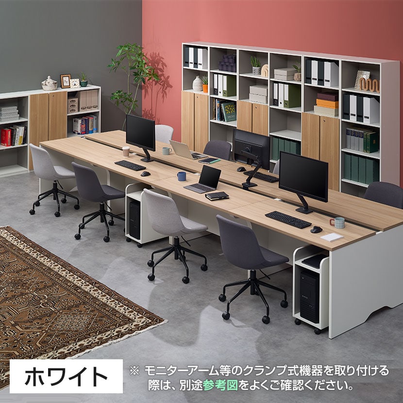 NFシリーズ フリーアドレスデスク 8人用 幅4800×奥行1200×高さ720mm 配線ボックス付き ミーティングテーブル 会議用テーブル [3]