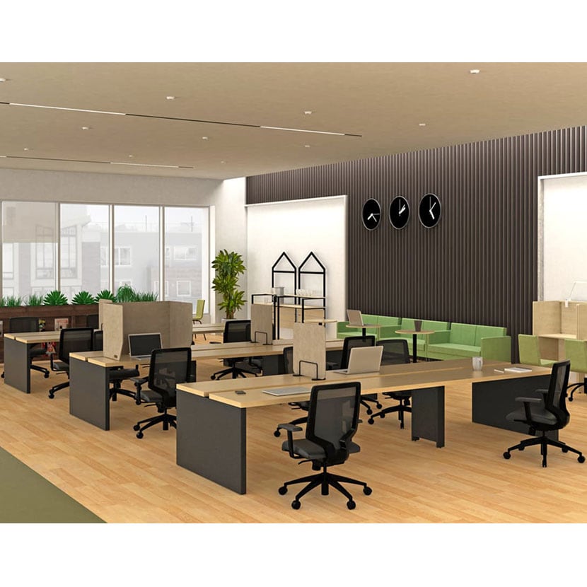 ソリード SOLIDO フリーアドレス用ハーフデスク 基本タイプ フリーアドレスデスク 配線収納 板脚 オフィスデスク 幅1200×奥行600×高さ720mm [3]