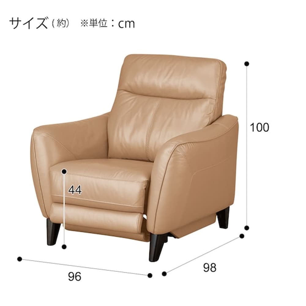 1人用ソファ (アネーロ 厚革タイプ NV BE）　<N> [5]