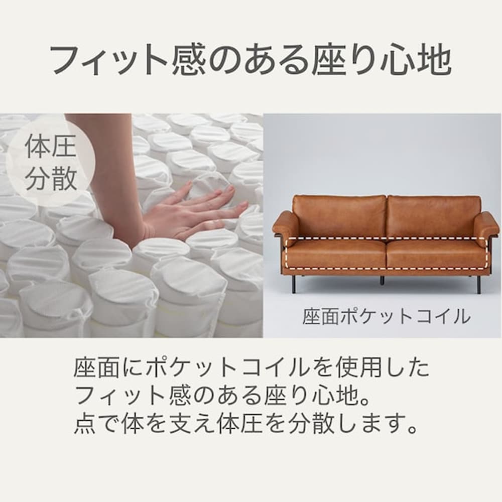 3Pソファ ANV001キャメル(LIVING IN COMFORT)　<N> [3]