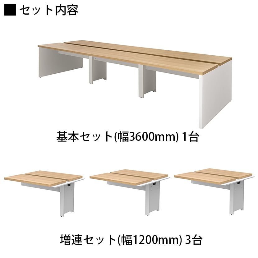 ソリード SOLIDO フリーアドレス用デスク 会議テーブル 幅7200×奥行1200×高さ720mm [2]