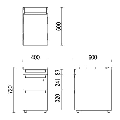 US-046D | US-1 脇机 W400×D600×H720mm プラス(PLUS) [5]