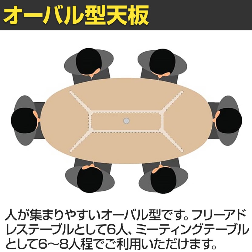 OAオーバルテーブル 幅1800×奥行900×高さ700mm RFOVT-OA1890 [3]