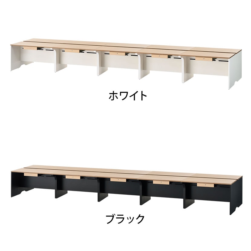 NF2.0シリーズ フリーアドレスデスク 10人用 引き出し付き 幅6000×奥行1400×高さ720mm 配線ボックス付き ミーティングテーブル 会議用テーブル [2]