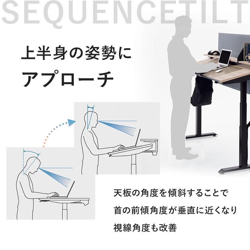 コクヨ シークエンス SEQUENCE 電動昇降 チルトテーブル フルスペックレバー ハイグレード 幅1550×奥行675×高さ680～1290 DSE-TSP1607F [3]