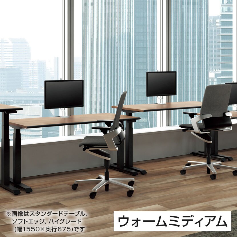 コクヨ シークエンス SEQUENCE 電動昇降 ウイングテーブル ボタン ソフトエッジ スタンダード 幅1350×奥行775×高さ630～1290mm DSE-LWA1408M [3]