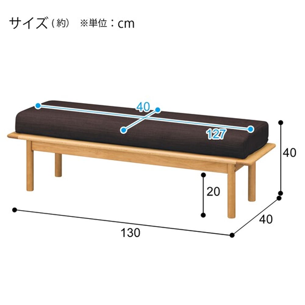 ダイニングベンチ(オークエスト NA/DBR)　<N> [4]