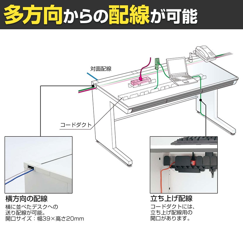 コクヨ iSデスク 両袖デスク スチールデスク A4タイプ 本体ホワイト 幅1600×奥行700×高さ720mm SD-ISN167CAAS [5]