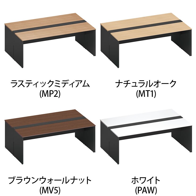 コクヨ ワークヴィスタ+ フリーアドレスデスク 基本テーブル 両面タイプ 配線カバー開閉式 幅2000×奥行1400×高さ720mm 脚ブラック DWV-WD2014-E6A [2]