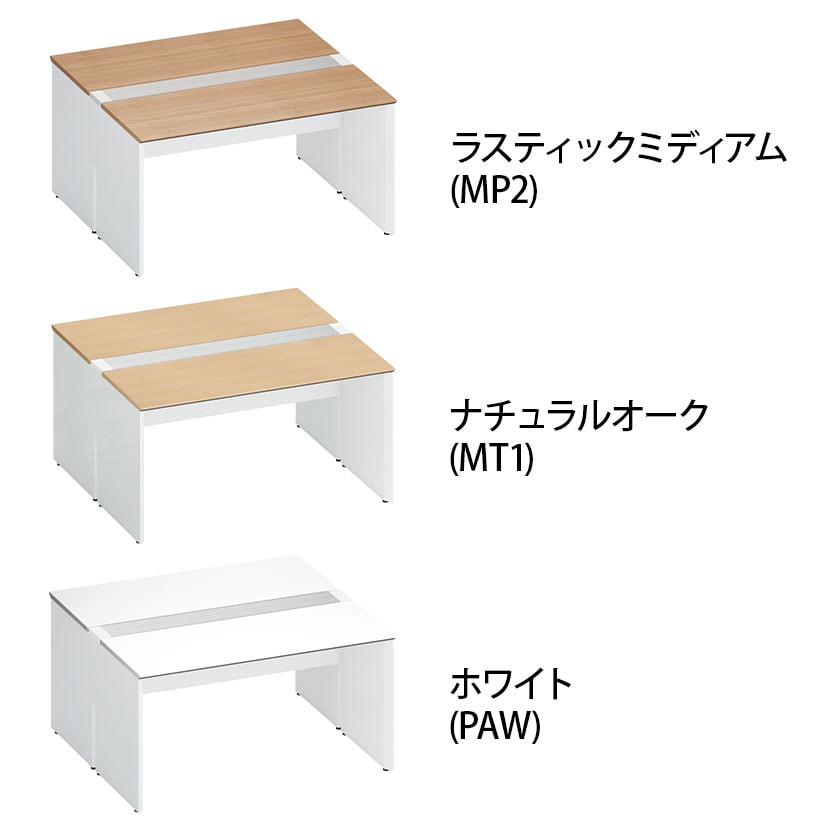 コクヨ ワークヴィスタ+ フリーアドレスデスク 基本テーブル 両面タイプ 配線カバー開閉式 幅1400×奥行1400×高さ720mm 脚ホワイト DWV-WD1414-SAW [2]